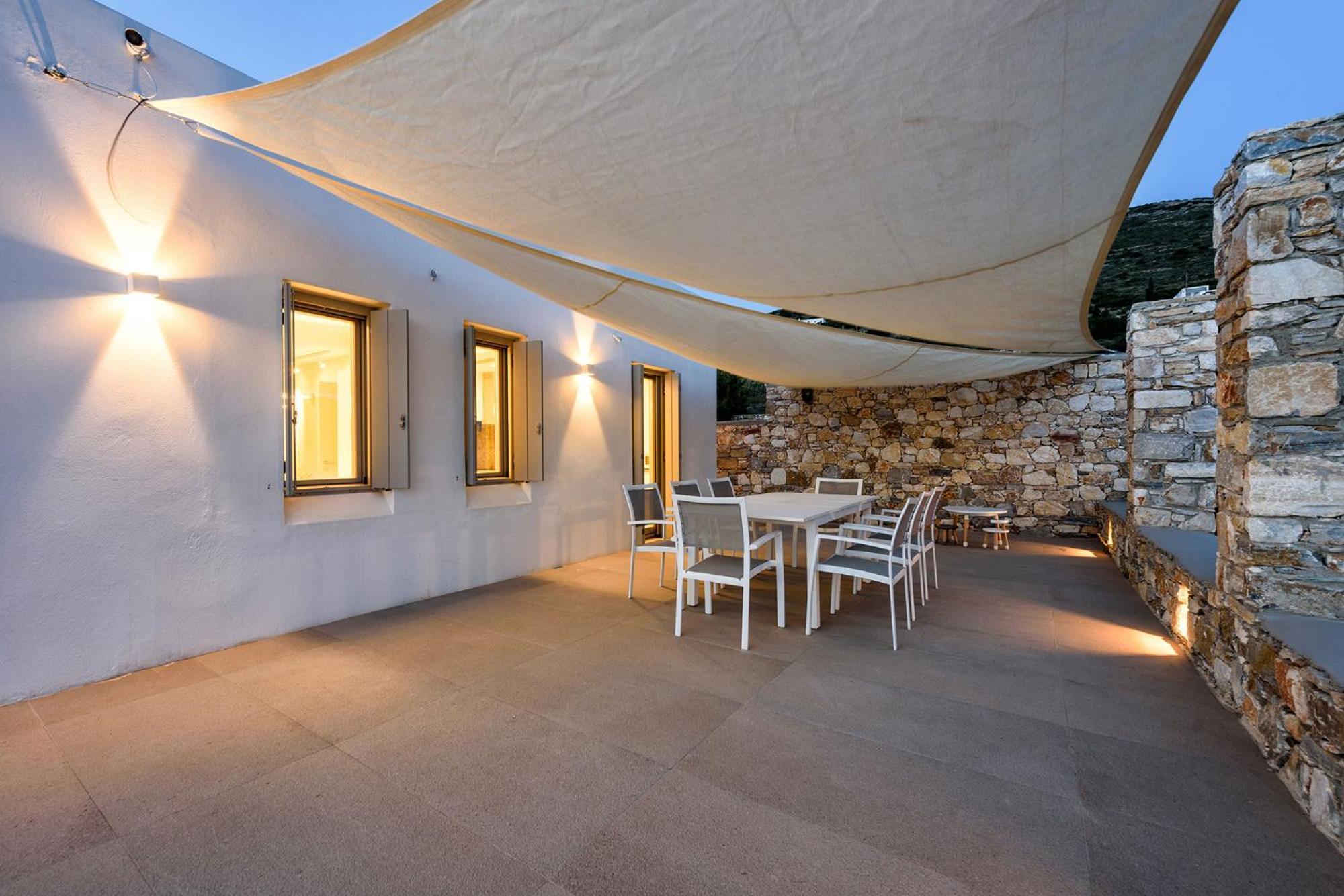 Stunning New With Great Pool Area, Magnificent Panoramic Sea View - Paros Villa Angairiá